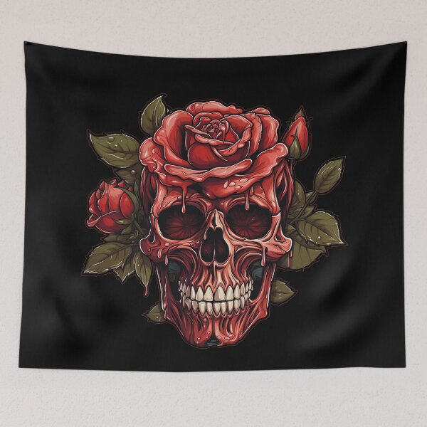Item preview, Skull with Flowers designed and sold by FreakamaGeek.