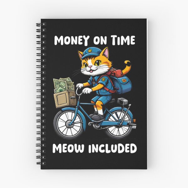 Item preview, Cute Delivery Cat on Bicycle – Money on Time, Meow Included - postie bike designed and sold by Cherry-Cat.