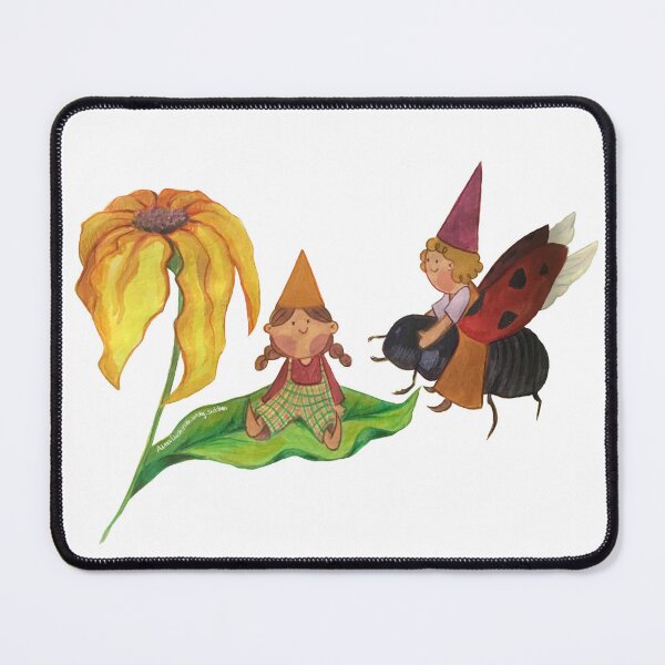 Item preview, Gnomes Rainy and Moss hand drawn in a flower designed and sold by AinaDuch.