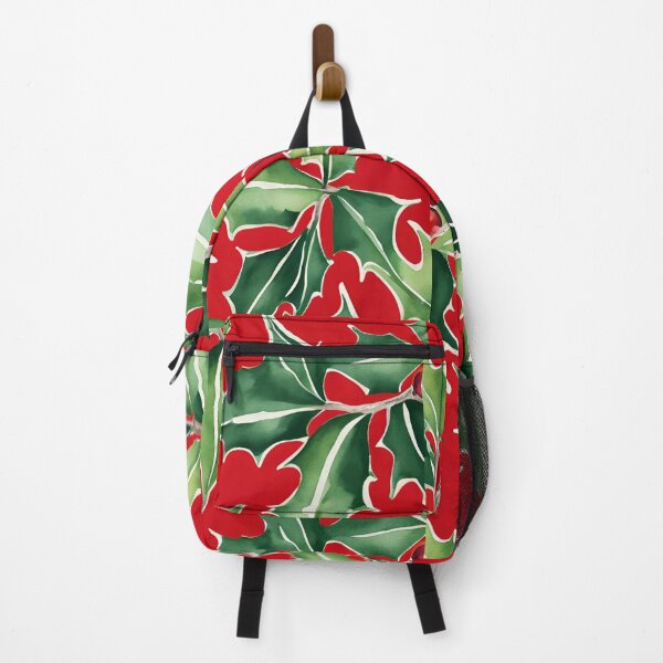 Item preview, Holly Watercolor Florals Pattern Green Red ,Christmas Romantic Elegant Pattern designed and sold by KolorellaS.