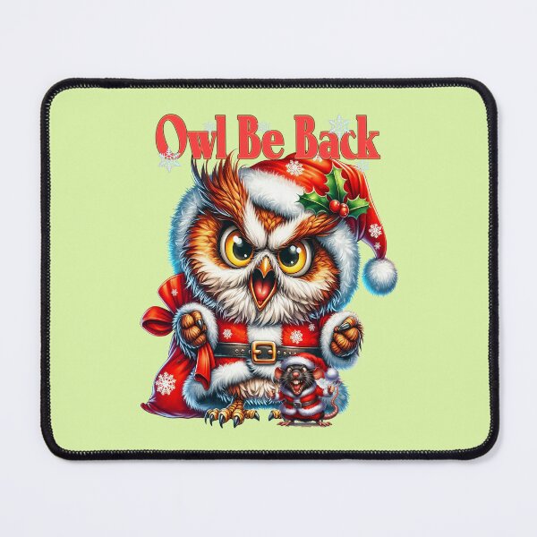Item preview, Owl be back, grumpy christmas owl designed and sold by LoneAngel.
