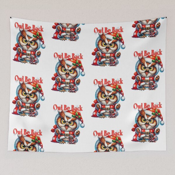 Item preview, Owl be back, grumpy christmas owl designed and sold by LoneAngel.