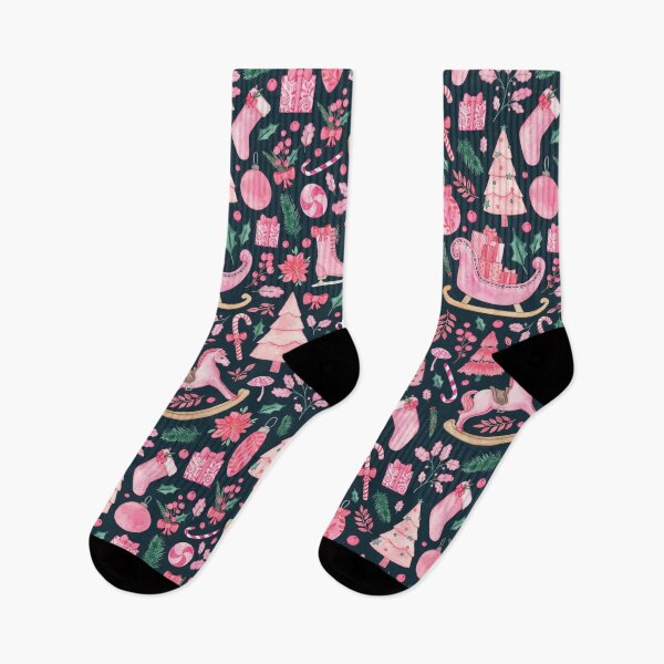 Item preview, Pink Christmas (navy) designed and sold by Elena  O'Neill.
