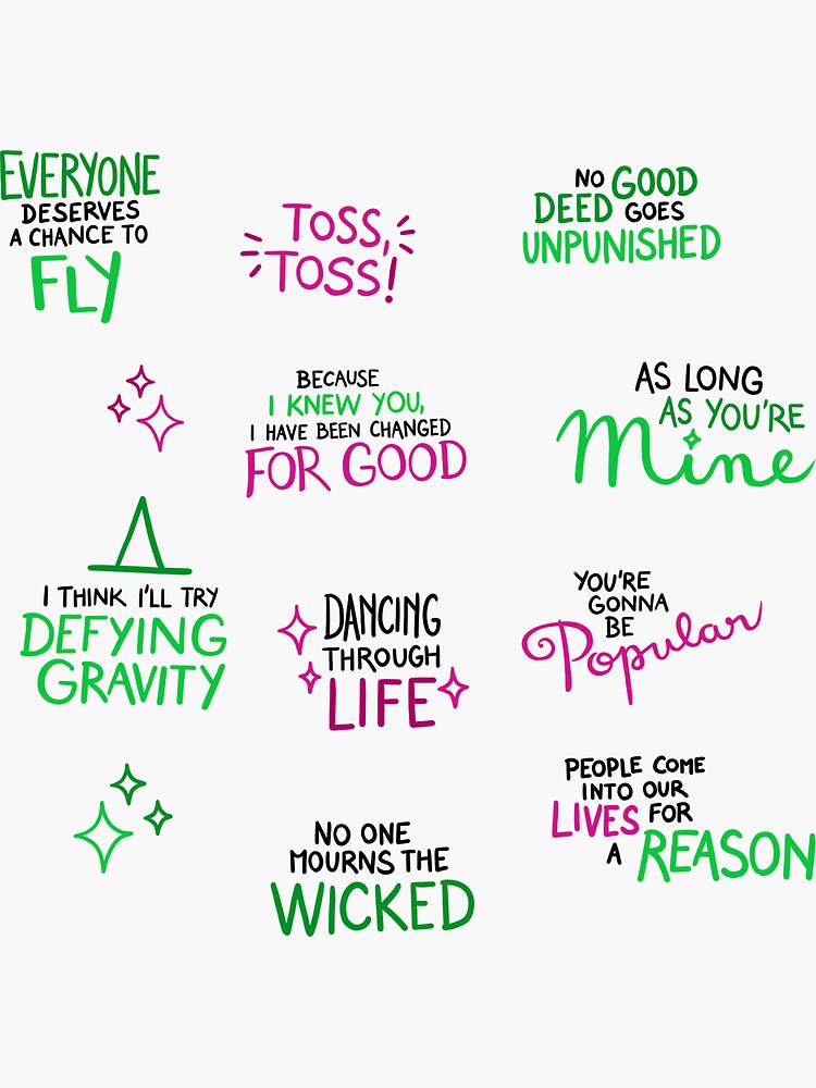 Thumbnail 3 of 3, Sticker, WICKED ICONIC QUOTES SET designed and sold by the-sissi.