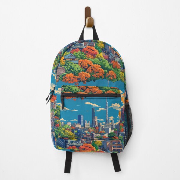 Item preview, Vibrant Tokyo Skyline in Autumn Colors designed and sold by DigitAIShop.