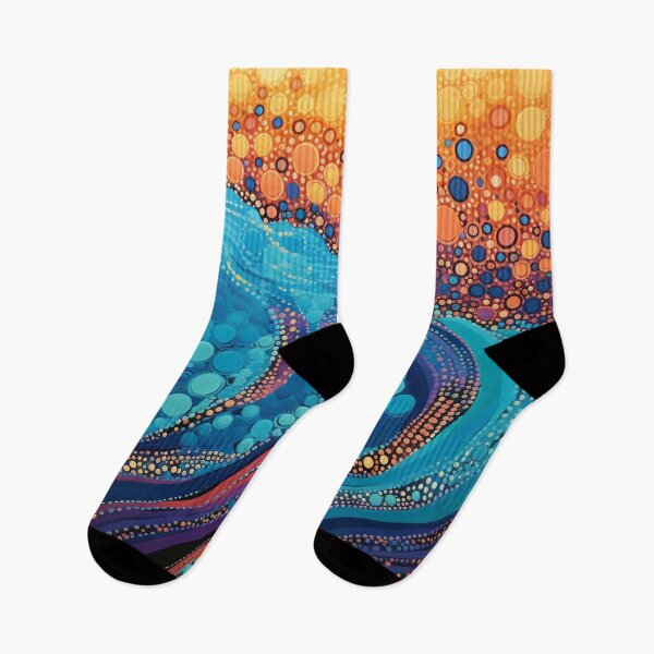 Item preview, Aboriginal Inspired Dot Art - With The Waves And Lava  designed and sold by GrinGalore.