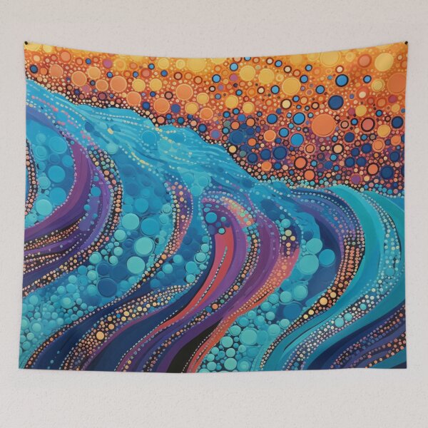 Item preview, Aboriginal Inspired Dot Art - With The Waves And Lava  designed and sold by GrinGalore.