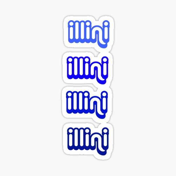 Illini by 4 Blue Sticker