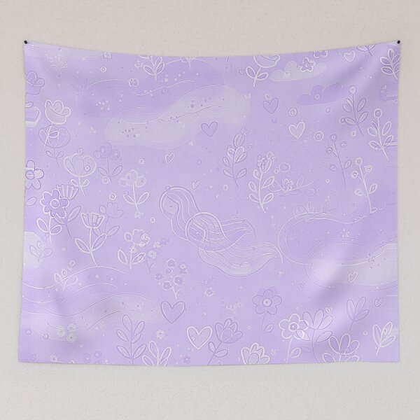 Item preview, Delicate Pattern with Flowers, Hearts and Meadow Elves, Unique designed and sold by villacreativa.
