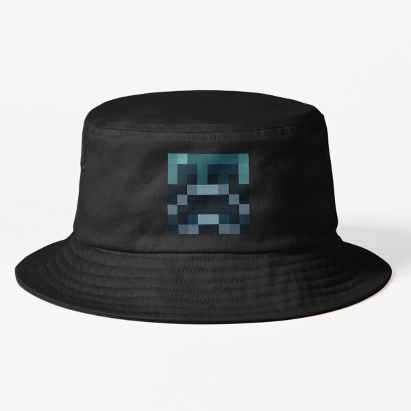 Warden Minecraft Head Pixel Art Design Bucket Hat
