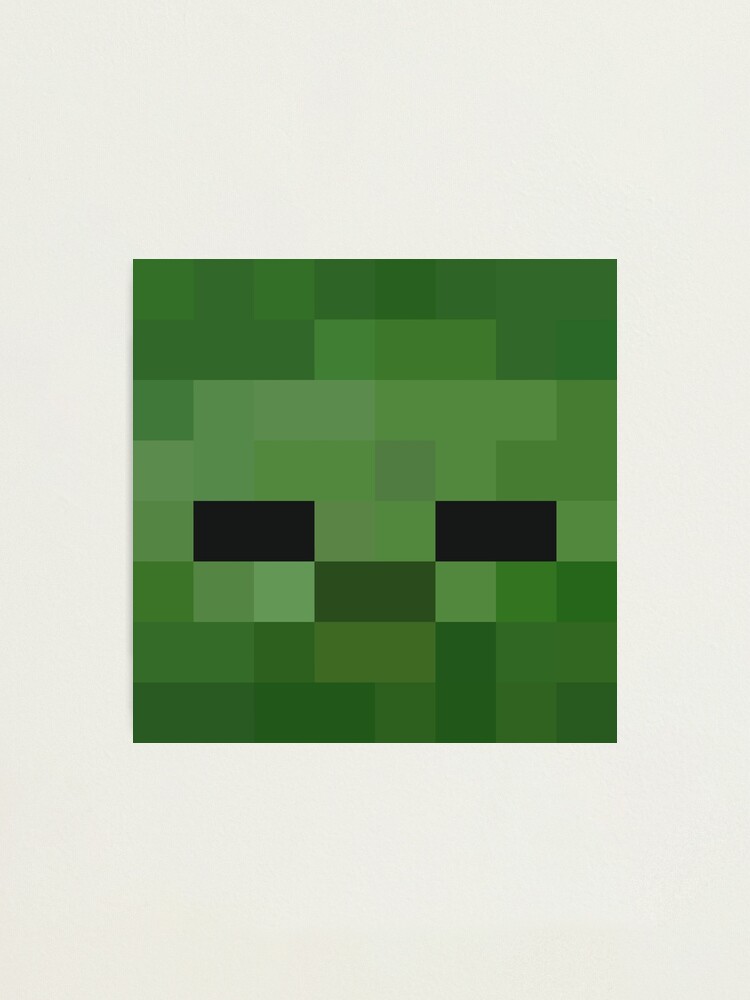 Zombie Minecraft Head Pixel Art Design Photographic Print