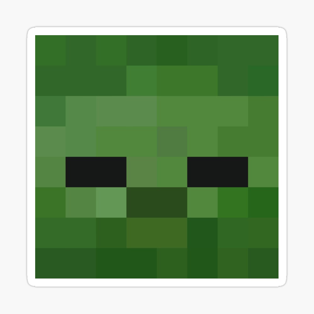Zombie Minecraft Head Pixel Art Design Photographic Print