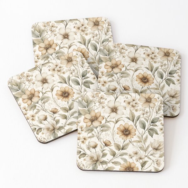 Item preview, Sepia floral pattern on old wallpaper cottagecore designed and sold by Naturitude.