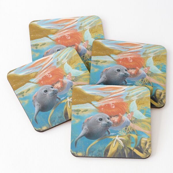 Item preview, Surly mermaid and her seal friend have their eyes on you. designed and sold by frabbita.