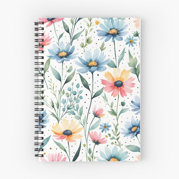 Item preview, wildflowers with dots pattern designed and sold by Naturitude.