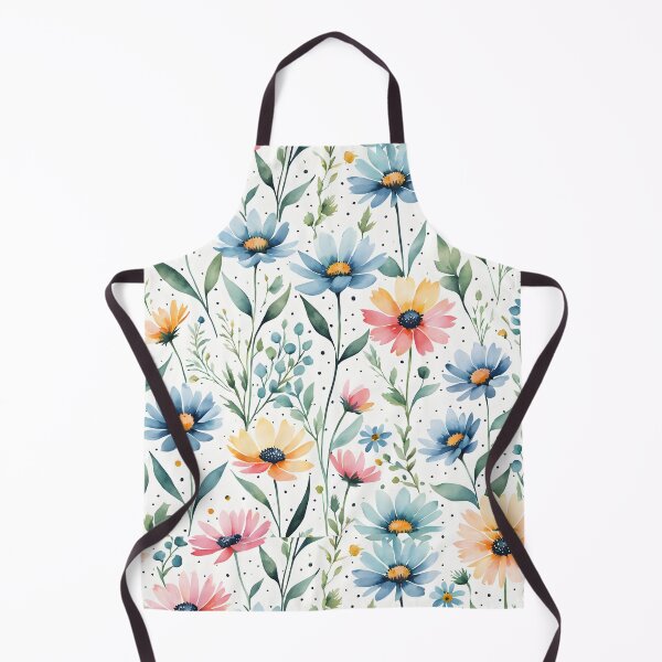 Item preview, wildflowers with dots pattern designed and sold by Naturitude.