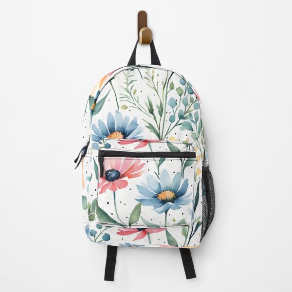 Item preview, wildflowers with dots pattern designed and sold by Naturitude.