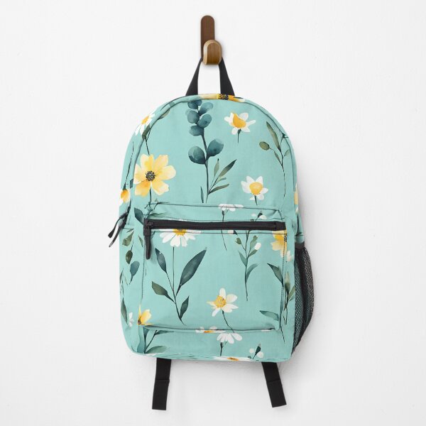 Item preview, Turquoise flower meadow with white flowers designed and sold by Naturitude.