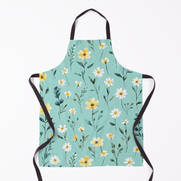 Item preview, Turquoise flower meadow with white flowers designed and sold by Naturitude.