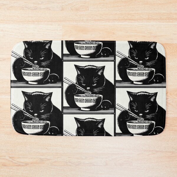 Item preview, Cat Eating Ramen Noodles Anime Japanese Funny designed and sold by TomFrontierArt.