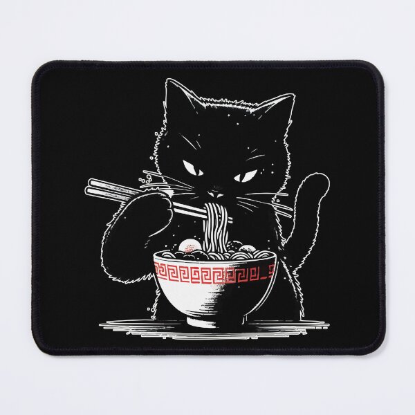 Item preview, Cat Eating Ramen Noodles Japanese designed and sold by TomFrontierArt.