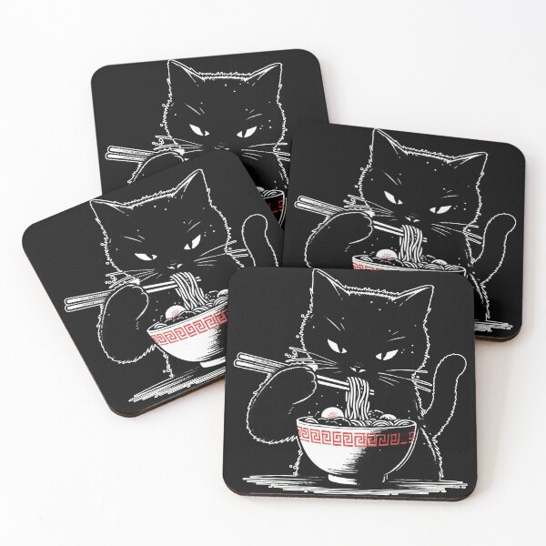 Item preview, Cat Eating Ramen Noodles Japanese designed and sold by TomFrontierArt.