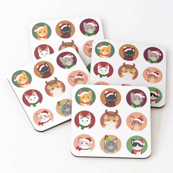 Item preview, Adorable Christmas cats in circles designed and sold by You Store.