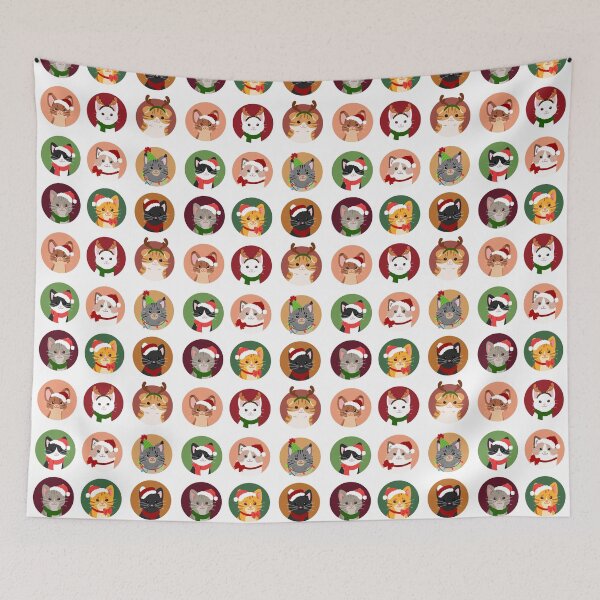 Item preview, Adorable Christmas cats in circles designed and sold by You Store.
