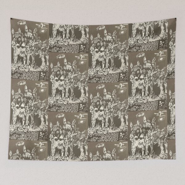 Item preview, White Donkeys on Black with a Doodle Underneath designed and sold by Terry Griffiths.