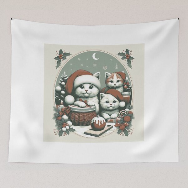 Item preview, Vintage Holiday Cute Kittens designed and sold by DSoriaDesign.