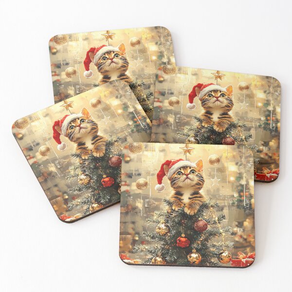 Item preview, Santa Cat and the Holiday Tree designed and sold by NomadicDreamer.