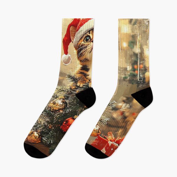 Item preview, Santa Cat and the Holiday Tree designed and sold by NomadicDreamer.