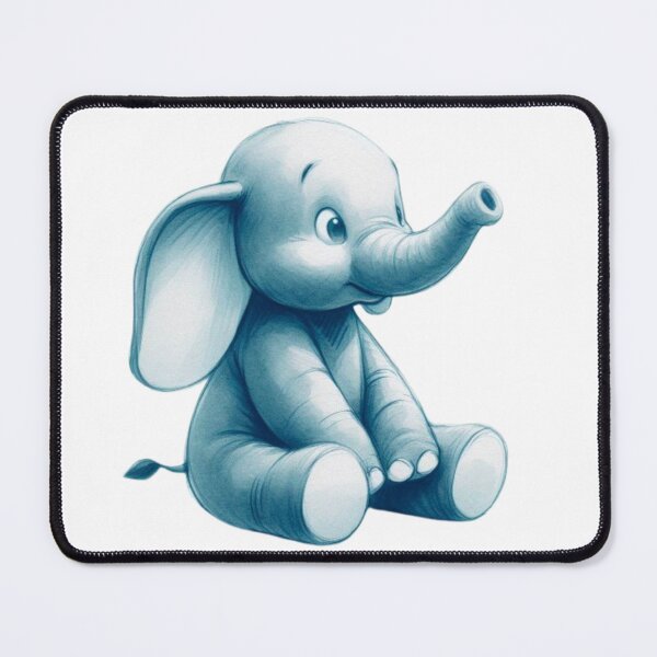 Item preview, Baby blue elephant with big floppy ears designed and sold by DaintyDooodles.