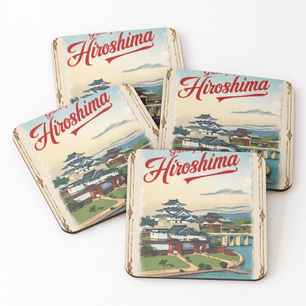 Item preview, Hiroshima Japan Vintage Travel Retro Postcard Design designed and sold by TravelPostcardGems.