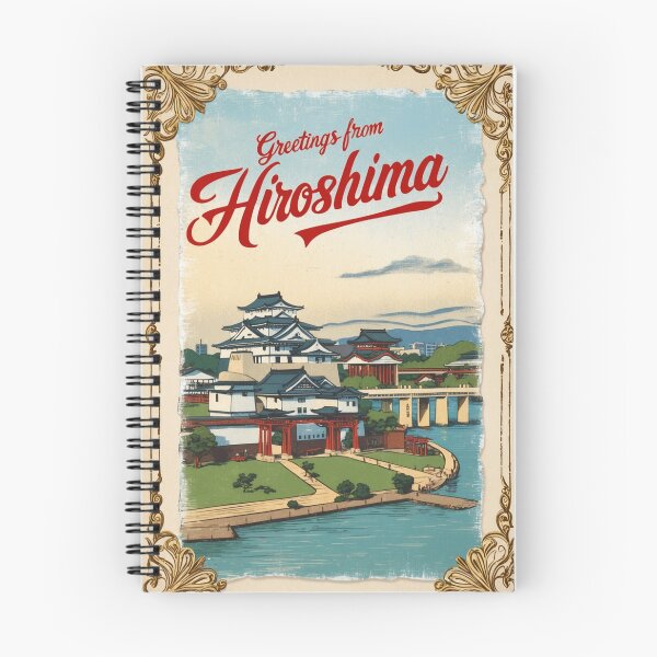 Item preview, Hiroshima Japan Vintage Travel Retro Postcard Design designed and sold by TravelPostcardGems.