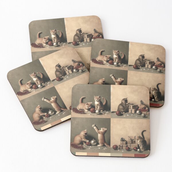 Item preview, Holiday Vintage Kittens designed and sold by DSoriaDesign.
