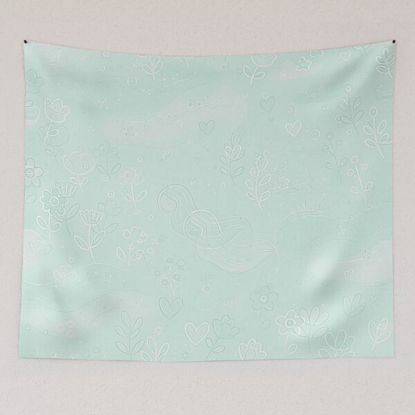 Item preview, Delicate Pattern with Flowers, Hearts and Meadow Elves, Unique designed and sold by villacreativa.