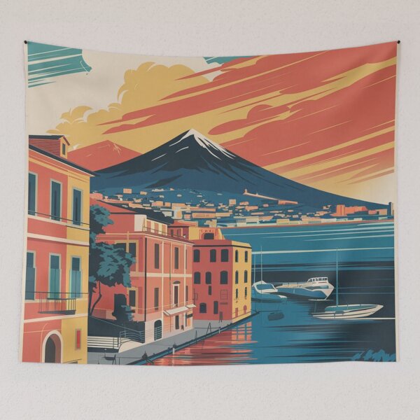 Item preview, Naples Vintage Travel Poster designed and sold by TravelerRat.