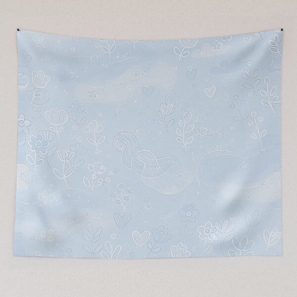 Item preview, Delicate Pattern with Flowers, Hearts and Meadow Elves, Unique designed and sold by villacreativa.