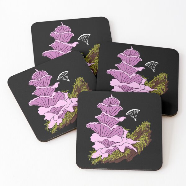 Item preview, Hang Gliding Pink Pagoda Mushroom designed and sold by HRSCreates.