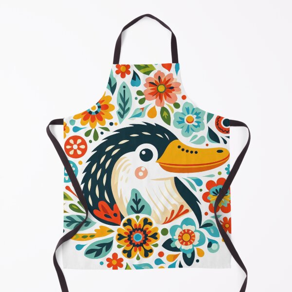 Item preview, Scandinavian Folk Art smiling Platypus designed and sold by FOLK ART FUSION.