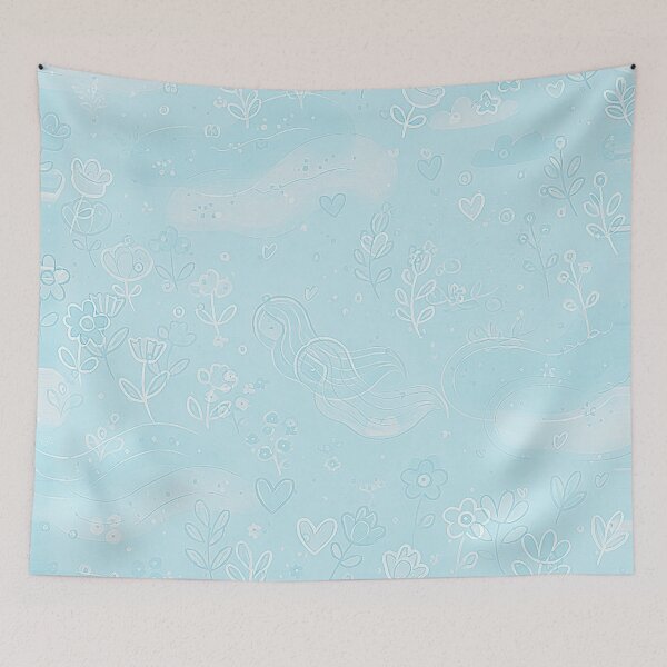 Item preview, Delicate Pattern with Flowers, Hearts and Meadow Elves, Unique designed and sold by villacreativa.