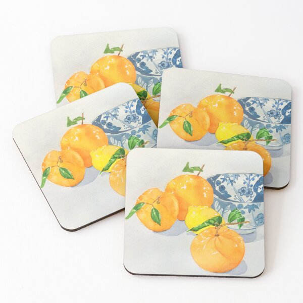 Item preview, Oranges, lemon and salad bowl. Watercolor in bright colors. designed and sold by PumpkinStudioPL.
