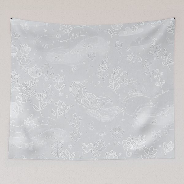 Item preview, Delicate Pattern with Flowers, Hearts and Meadow Elves, Unique designed and sold by villacreativa.