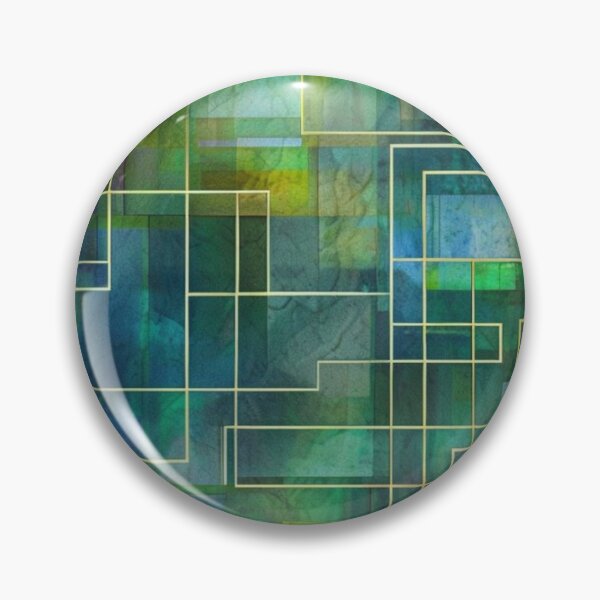 Item preview, Clear blue and green tones in geometric pattern designed and sold by Sigtrix.