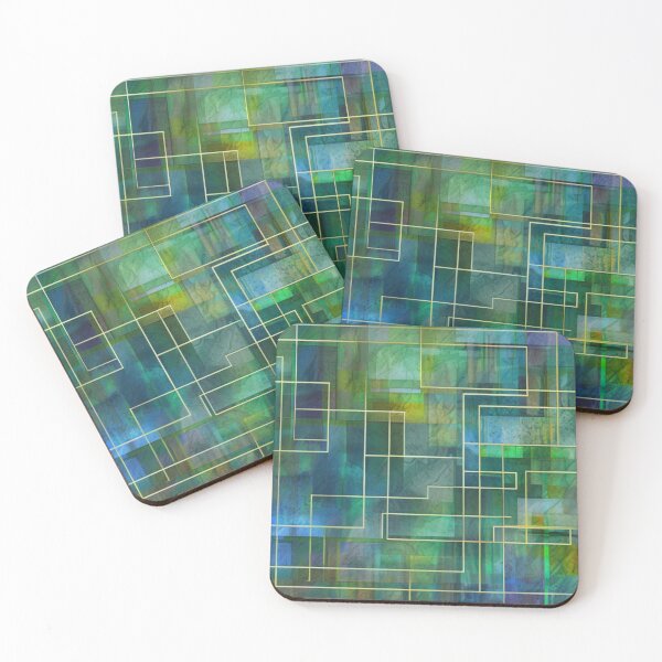 Item preview, Clear blue and green tones in geometric pattern designed and sold by Sigtrix.