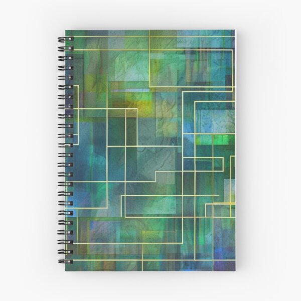 Item preview, Clear blue and green tones in geometric pattern designed and sold by Sigtrix.
