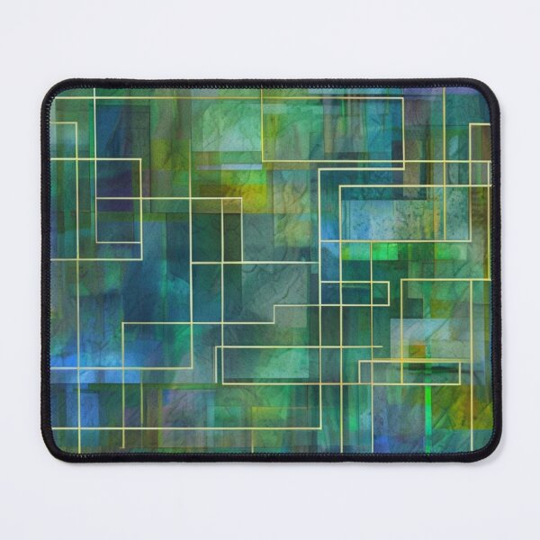Item preview, Clear blue and green tones in geometric pattern designed and sold by Sigtrix.