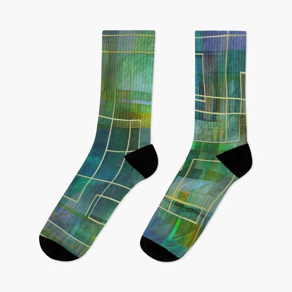 Item preview, Clear blue and green tones in geometric pattern designed and sold by Sigtrix.
