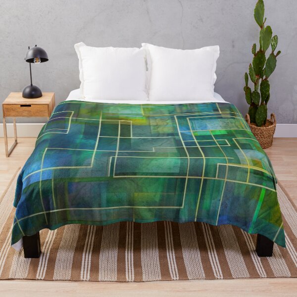 Item preview, Clear blue and green tones in geometric pattern designed and sold by Sigtrix.